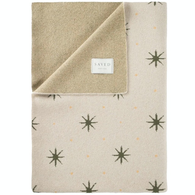 Saved NY Green Stars Throw | Luxury Throws | LuxDeco.com